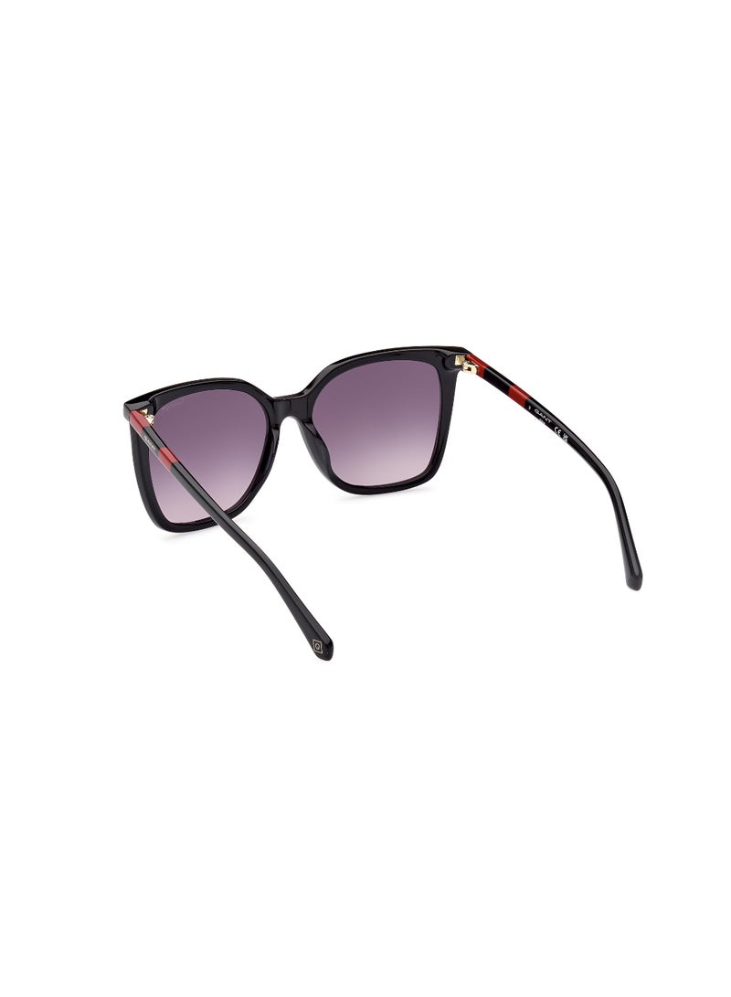 GANT Women's UV Protection Butterfly Shape Acetate Sunglasses GA809301B55 - Lens Size: 55 Mm - Shiny Black - Image 5
